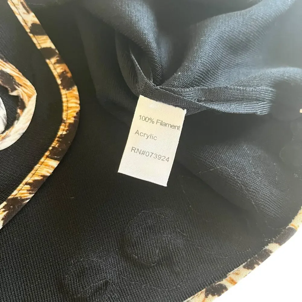 Ming Wang Black Leopard Print Embellished Cardigan Sweater Jacket Size Small